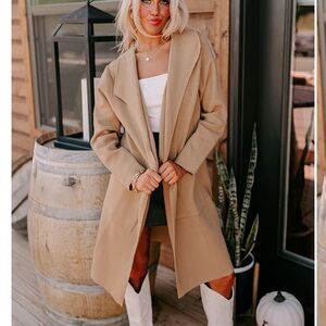 Long khaki coat cardigan